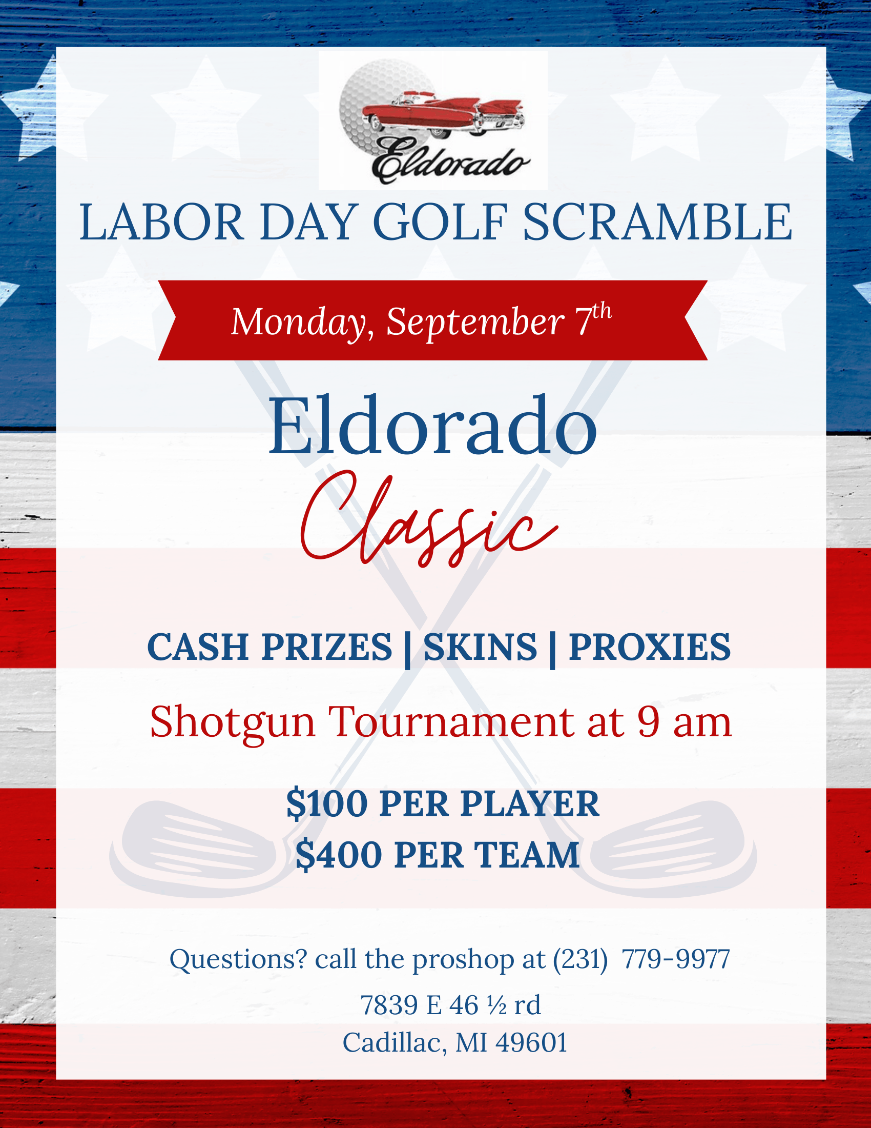 Red White and Blue Illustrated 4th of July BBQ Flyer